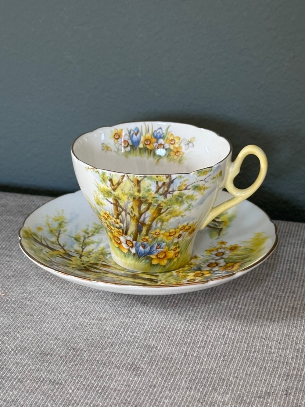 Vintage Shelley "Daffodil Time" Tea Cup & Saucer